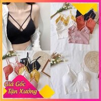 R03 Áo Bra lót nữ, áo tập croptop, áo ᵰgực sexy gân tăm, 2 dây xᶖnh xắn, croptop nhẹ nhàng, cá tính