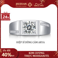 R12865 1 carat Nhẫn Bạc 925 Hanada Trụ Đính Đá Chuẩn 6A Lấp lánh Đơn Giản Grace Trang Sức Bạc Đi Tiêc Nhẫn Bạc 925 Hình