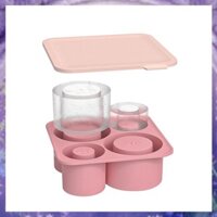 [R3jylk02.vn] Khuôn làm đá silicon có nắp để làm 4 khuôn đá hình trụ rỗng cho cốc 20 / 30 / 40 Oz để làm lạnh cocktail