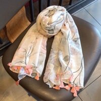 Ra Hàn Quốc Mùa Hè Cotton Vải Lanh Khăn Thu Đông Thịt Hồng Nhẹ Nhàng Màu Sắc Tươi Kem Chống Nắng Khăn Lớn Khăn Lụa Khăn Đi Biển Nữ20250320