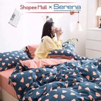 Ra Nệm Trải Giường 5 Món Cotton Tici SERENA Chính Hãng Set Vỏ Chăn Ga Grap Gối Nệm Đệm Trần Bông Trải Phủ Giường Cao Cấp - 160x200