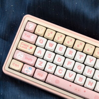 Rabbit Pig Keycap PBT Chất liệu DYE-SUB MOA Profile Chủ đề màu hồng dễ thương 130 phím cho bàn phím cơ MX 60 / 66 / 84 / 87 / 96 / 108