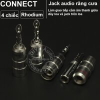 Rắc cắm cho Loa Âm ly cổng bắp chuối răng cưa đồng mạ rhodium