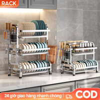 RACK Kệ Để Chén Bát Đĩa Sức chứa lớn Kệ đựng chén bát Inox 304 Kệ bát đĩa và Ổn Định Mạnh