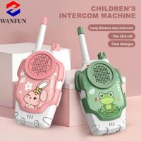 Radiantedge 2 Đồ chơi bộ đàm cho trẻ em, Bộ đàm cầm tay Mini hình thỏ & ếch hoạt hình, Không bức xạ với dây treo Tương tác giữa cha mẹ và con cái Điện thoại vô tuyến đường dài