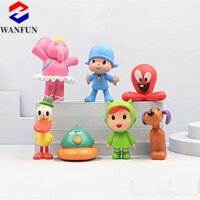 Radiantedge 7 Cái / bộ Đồ Chơi POCOYO Búp Bê PVC, Đồ Chơi Mô Hình Chim POCOYO Anime Nhân Vật Hành Động, Vịt Hoạt Hình PVC Voi POCOYO Đồ Trang Trí Bàn Làm Việc Quà Tặng Halloween