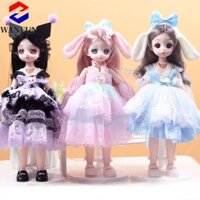 Radiantedge Búp bê BJD 30cm có thể di chuyển được, Búp bê BJD công chúa Kuromi Melody, Búp bê nối mắt hấp dẫn đầy màu sắc Búp bê trang điểm công chúa Anime Ball Joint Doll Girls