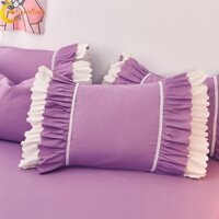 Radiantflash 2 Chiếc Vỏ Gối Ruffle Ren, Vỏ Gối Xù Công Chúa Microfiber 48x74cm, Vỏ Gối Chất Liệu Giặt Thoải Mái Màu Trơn Cho Trẻ Em Người Lớn