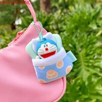 Radiantsync Chúc ngủ ngon Doremon Móc khóa, Sáng tạo Anime Ngủ Doremon Móc khóa, Đồ chơi vui nhộn Kawaii PVC Doremon Mặt dây chuyền Túi treo
