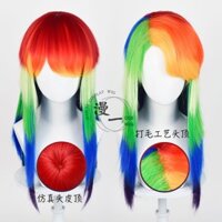 Rainbow Dash Cosplay Tóc Giả My Little Pony Dài Chịu Nhiệt Tổng Hợp Tóc