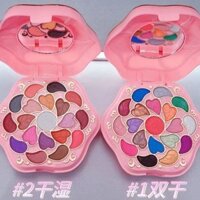 Raki Hộp Trang Điểm Ba Lớp Phong Cách Bướm Trẻ Em Học Sinh Hộp Trang Điểm Bấm Bột Son Bóng Phấn Mắt Kết Hợp Bảng Màu