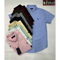 Ralph Lauren Polo Áo Sơ Mi Nam Tay Ngắn Áo Sơ Mi Phong Cách Mỹ Áo Sơ Mi Nam Pony Thêu Áo Sơ Mi Nam