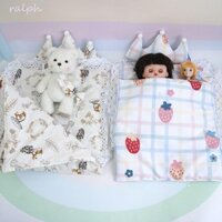 Ralph Nhà Búp Bê Giường Thu Nhỏ, Nệm Mềm 20cm Túi Ngủ Búp Bê, Búp Bê Ra Đi Mang Theo Túi Chăn Thu Nhỏ Đáng Yêu Sang Trọng Búp Bê Chăn Ga Gối Búp Bê Sang Trọng