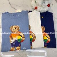 Ralph 's Mới Cổ Tròn Cotton Nguyên Chất In Hình Gấu Tay Ngắn Thường Ngày Và Thoải Mái