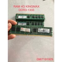 Ram 4G DDR3 bus 1333  Kingmax chính hãng cho PC. Hàng 2hand, BH 1 tháng.