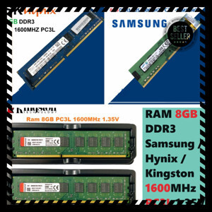 Ram 8GB Hynix (PC3L-12800) DDR3L 1600Mhz