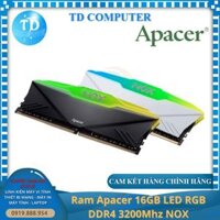 Ram Apacer 16GB LED RGB DDR4 3200Mhz NOX - Hàng chính hãng NetworkHub phân phối - Trắng