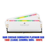 RAM CORSAIR DOMINATOR PLATINUM RGB 16GB (2X8GB) 3200MHZ DDR4 – WHITE (CMT16GX4M2C3200C16W)