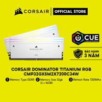 RAM Corsair DOMINATOR TITANIUM RGB 32GB (2x16GB) DDR5 7200MHz White CMP32GX5M2X7200C34W