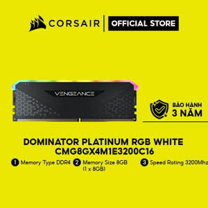 Ram Corsair VENGEANCE RGB RS 8GB 3200MHz DDR4 DRAM C16 CMG8GX4M1E3200C16