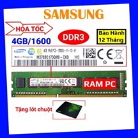 Ram ddr3 4gb bus 1600 samsung pc3 12800u bóc máy đồng bộ hàng đẹp bảo hành 12 tháng đổi mới