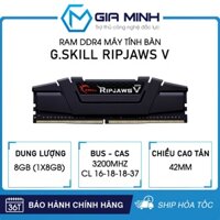 RAM DDR4 Gskill RIPJAWS V 8GB Bus 3200MHz CL16 - Black - Máy Tính Bàn - Bảo Hành 3 Năm