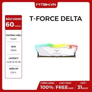 Ram DDR4 Team 8G 3000 T-FORCE Delta RGB (Đen)