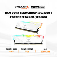 Ram DDR4 TeamGroup 16G/3200 T-Force Delta RGB (1x 16GB) | Hiệu Ứng Ánh Sáng RGB Force Flow Tích Hợp |Hỗ Trợ Đồng Bộ Hóa