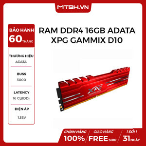 Ram Desktop Adata XPG Gammix D10 (AX4U300016G16A-SB10) 16GB (1x16GB) DDR4 3000Mhz