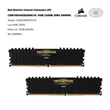 RAM Desktop Corsair Vengeance LPX 16GB DDR4 3000Mhz CMK16GX4M2D3000C16