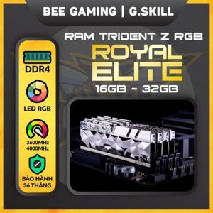 Ram Desktop Gskill Trident Z Royal Elite (F4-3600C16D-16GTESC) 16GB (2x8GB) DDR4 3600Mhz