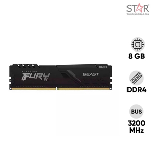 Ram Desktop Kingston Fury Beast (KF432C16BB/8) 8GB (1x8GB) DDR4 3200Mhz