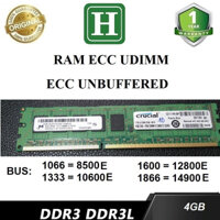 Ram ECC UDIMM/ECC Unbuffered 4GB DDR3 (PC3) bus 1333 - 10600E tháo máy, bảo hành 1 năm