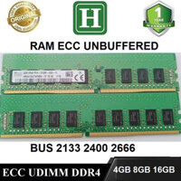 Ram Ecc UDIMM/ECC Unbuffered 4GB, 8GB DDR4 BUS 2133, 2400 hàng chính hãng bảo hành 12 tháng