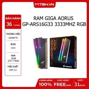 Ram Gigabyte AORUS RGB Memory DDR4 16GB (2x8GB) 3333MHz GP-ARS16G33
