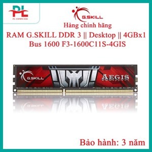 RAM GSKill 4Gb DDR3 1600 Non-ECC F3-1600C11S-4GIS