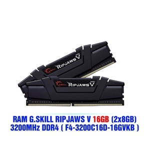RAM G.SKILL RIPJAWS V-16GB (8GBx2) DDR4 3200MHz- F4-3200C16D-16GVKB