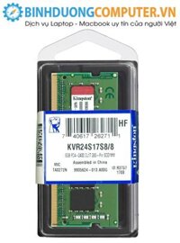 RAM Kingston 8GB DDR4 Bus 2400 MHz