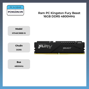 Ram Kingston Fury Beast 16GB (1x16GB) DDR5 4800MHz