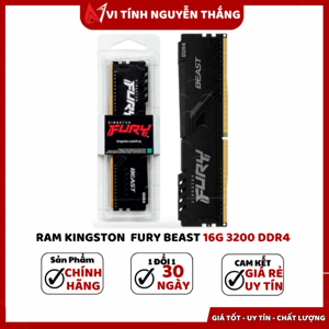 Ram Kingston FURY Beast 16GB (1x16GB) DDR4 3200Mhz