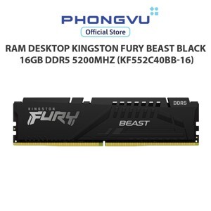 Ram Kingston Fury Beast 16GB (1x16GB) DDR5 5200MHz (KF552C40BB-16)