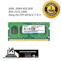 RAM LAPTOP 4G, 8G DDR4 Bus 2133 Bus 2400 và 2666 kingmax BH 36 tháng