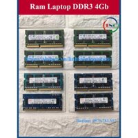 RAM Laptop 4Gb DDR3 cũ tháo máy BUS 1333 1600 (Ram Laptop PC3-4G cũ)