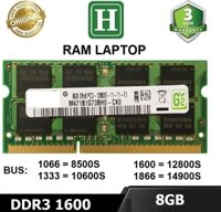 Ram Laptop 8GB DDR3 bus 1600 12800s 1.5V ram cho laptop