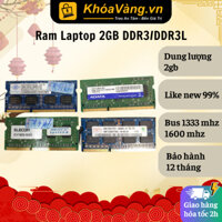 Ram Laptop DDR3 2GB PC3 - 10600s Bus 1600 | 1333 MHz - Hàng tháo máy, Bảo hành 12 tháng