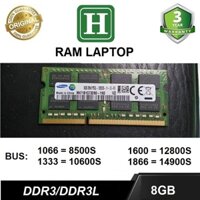 Ram Laptop DDR3L 8Gb bus 1600 - 12800s, hiệu Samsung bảo hành 3 năm