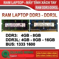 Ram Laptop DDR3L/DDR3 16GB, 8Gb,Bus 1600 ( Samsung, Kington với Hynix / MT) - Bảo Hành 3 Năm