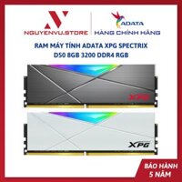 Ram máy tính Adata DDR4 XPG SPECTRIX D50 RGB 8GB Bus 3200MHz WHITEGREY - Hàng chính hãng BH 5 năm - D50 White bus 3200