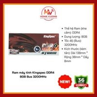 Ram máy tính Kingspec DDR4 8GB Bus 3200MHz Có Tản Nhiệt New chính hãng bảo hành 36 tháng giá tốt