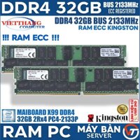 Ram Máy Tính Kingston DDR4 32GB 2Rx4 ECC Bus 2133MHz Chuyên Main X99 DDR4 Đẹp như mới ( Cũ - 2ND )
